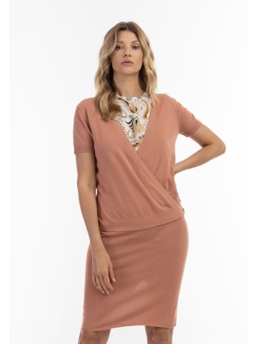 Usha Damen Strick Pullover in Beige Rosa