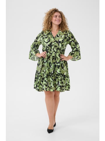 KAFFE curve Kleid KCedina in Green Blurry Leafs