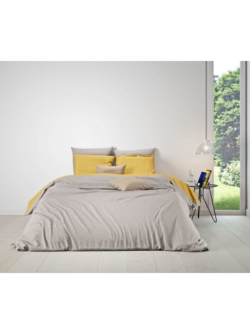 JACK 2 tlg. Renforcé Wende Bettwäsche 135x200cm Zweifarbig in Grau/Gelb