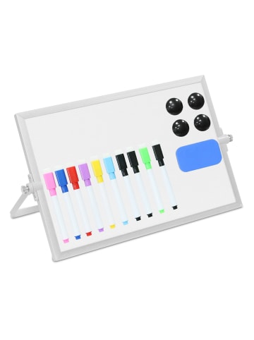 relaxdays Whiteboard in Weiß/ Silber - 20x30 cm