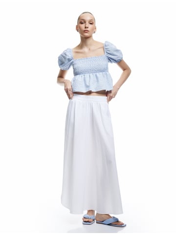KOTON BLUSE SS in Blau Karomuster