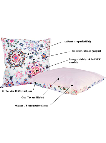 JACK Outdoor Dekokissen Motiv 45x45cm inkl. Füllung Mandala Rosa