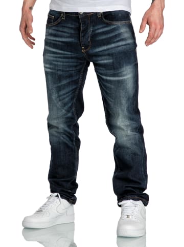 Amaci&Sons Regular Fit Destroyed Jeans KANSAS in Dunkelblau