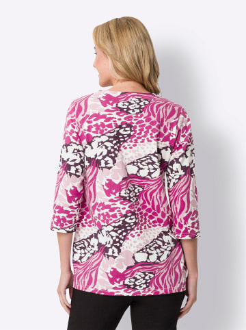 Sieh an! Rundhalsshirt in rosé-erika-bedruckt