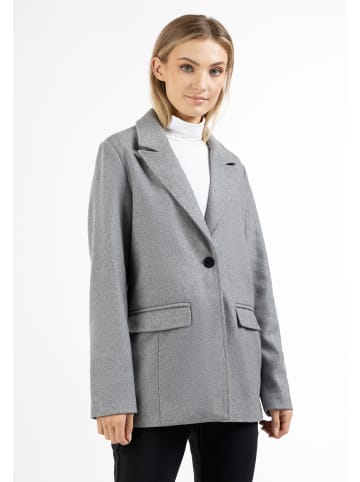 DreiMaster Damen Langer Blazer Aus Wollgemisch in Grau Melange