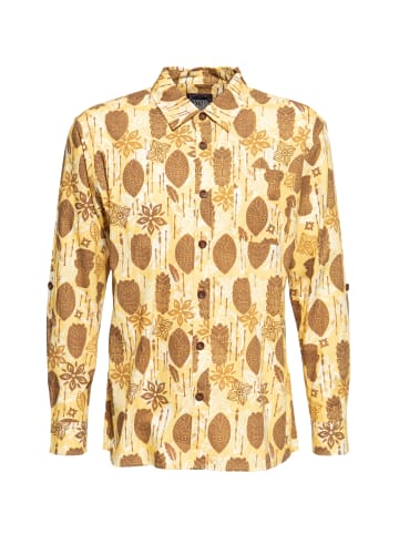 King Kerosin King Kerosin Allover Printed Hemd Tahiti in gelb