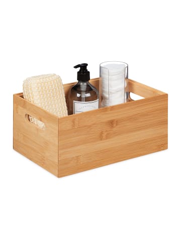 relaxdays Aufbewahrungsbox in Natur - (B)30 x (H)14 x (T)20 cm