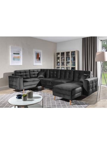 MF Design Ecksofa Thor  in Velours Anthrazit in Anthrazit -  (L) 320 x (B) 320 x (H) 90 cm