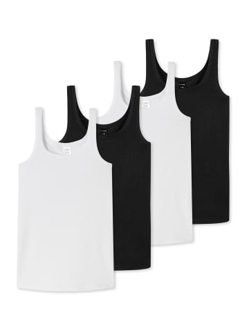 Schiesser Unterhemd / Top Teens Girls 95/5 Organic Cotton in Schwarz / Weiß