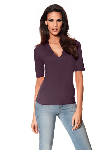 Heine V-Shirt in pflaume