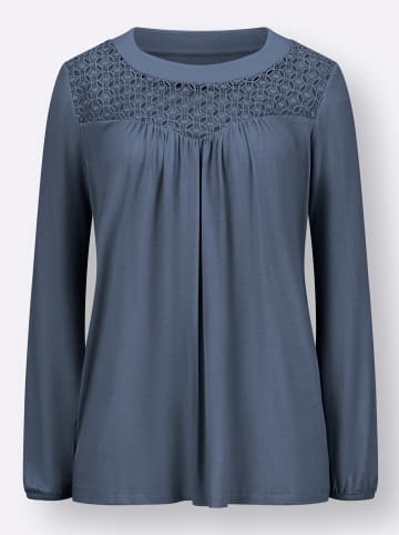 Sieh an! Langarm-Shirt in rauchblau