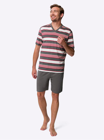 Sieh an! Shorty in anthrazit-ecru-geringelt