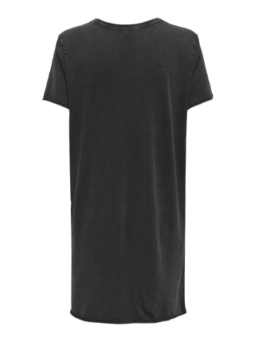 ONLY Shirtkleid Maxi Print Kurzarm Sommer Dress in Dunkelgrau