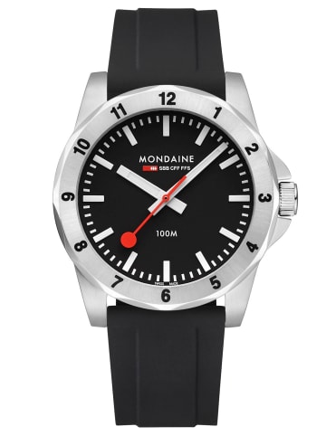 Mondaine Herren-Armbanduhr Numeri Quarz Schwarz 42 mm