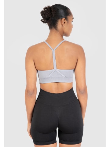 SMILODOX Sport BH Batik Scrunch Icon in Grau