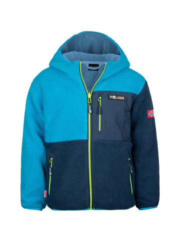 Trollkids Fleecejacke "Aurlandsfjord" in Blau/Nachtblau/Limegrün