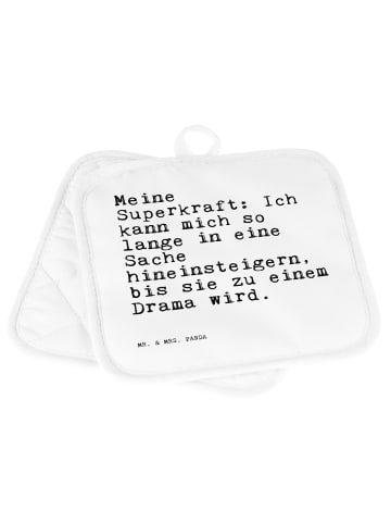 Mr. & Mrs. Panda Topflappen Meine Superkraft: Ich kann... mit Sp... in Weiß