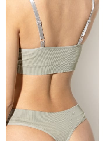 Yenita® String-Tanga Ribbed Collection in khaki
