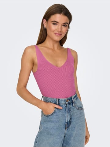 JACQUELINE de YONG Tank Top Oberteil JDYNANNA Shirt Pullover V-neck Ausschnitt in Rosa-2