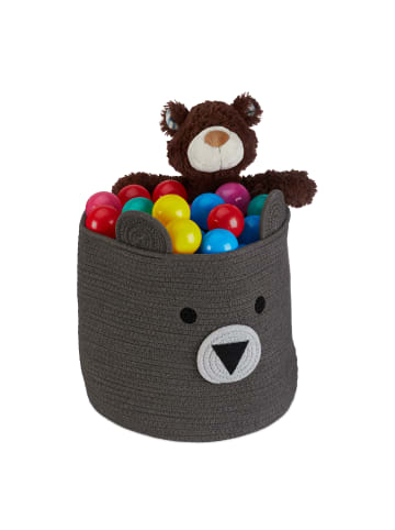 relaxdays Aufbewahrungskorb "Bär" in Farben - (H)38 x (D)34 cm