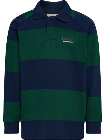 Hummel Shirt "Loose Striped Polo Longsleeve" in Blau