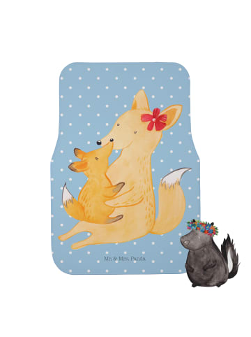 Mr. & Mrs. Panda Fußmatte Auto Fuchs Mama ohne Spruch in Blau Pastell