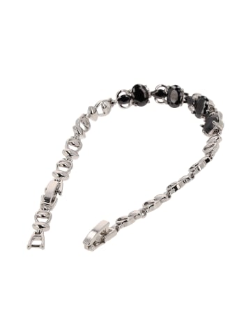 faina Women Link Bracelet in Silver Black