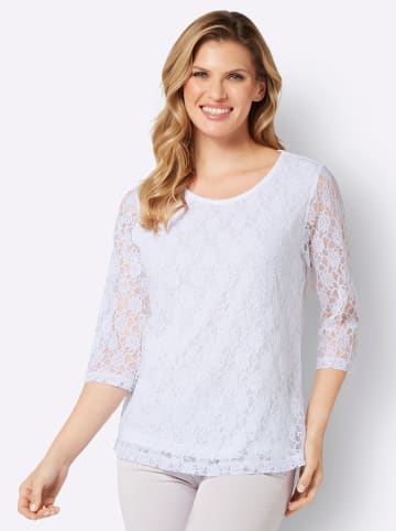Sieh an! Spitzenshirt in weiß