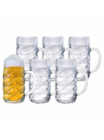 Stölzle 6er Set Bierkrüge Diamond in 0,3 Liter in transparent