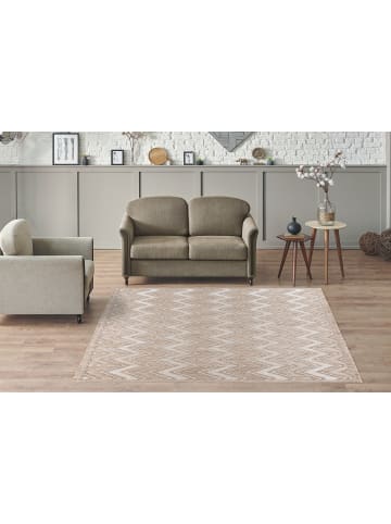 Kayoom Kurzflor Teppich Sarai 225 in beige - rechteckig