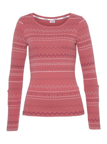 Kangaroos Langarmshirt in dunkelrosa-gemustert