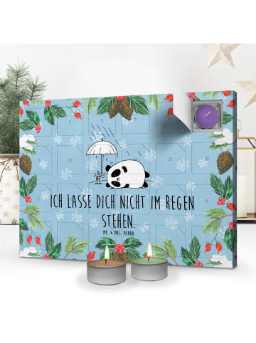 Mr. & Mrs. Panda Adventskalender Panda Freundschaft mit Spruch in Eisblau