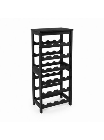 relaxdays Weinregal in Schwarz - (B)40 x (H)82 x (T)24 cm