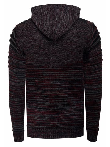 Rusty Neal 1/2 Zip Grobstrick Future Kapuzen-Pullover in Bordo