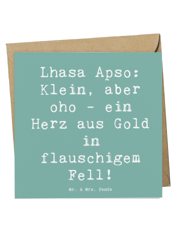 Mr. & Mrs. Panda Deluxe Karte Spruch Lhasa Apso Wunder mit Spruch in Meeresbrise