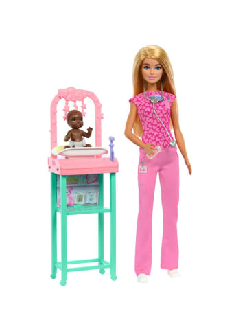 Barbie Barbie Kinderärztin | Set mit Puppe, Baby, Möbel & Zubehör | Mattel