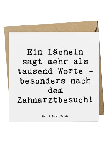 Mr. & Mrs. Panda Deluxe Karte Spruch Zahnärztin Lächeln mit Spruch in Weiß