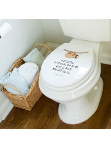 Mr. & Mrs. Panda Motiv WC Sitz Faultier Kind mit Spruch in Weiß