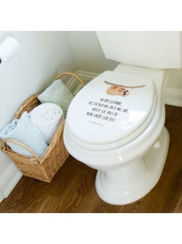 Mr. & Mrs. Panda WC Sitz Faultier Kind mit Spruch in Weiß