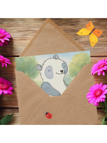 Mr. & Mrs. Panda Glückwunschkarte Panda Inliner fahren Design oh... in Weiß