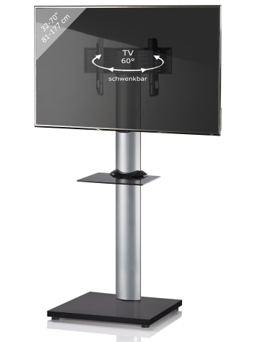 VCM  Universal TV Fernseh Ständer Standfuß Alu Onu ZW in Schwarzglas
