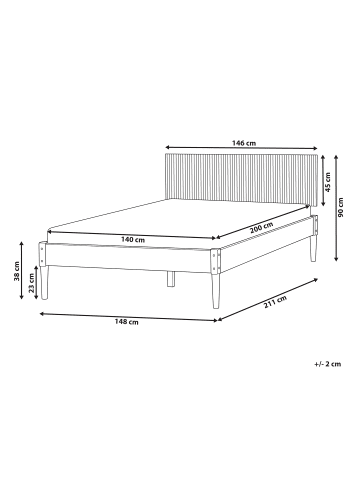 Beliani Doppelbett AMBAZAC in Braun - (W) 148 x (H) 90 x (L) 211 cm