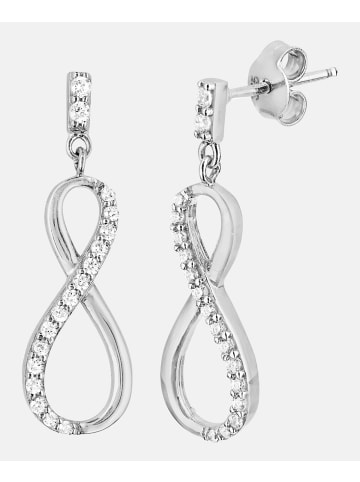 Diamant L'éternel Ohrhänger aus 375 Weißgold mit Zirkonia Infinity-Design