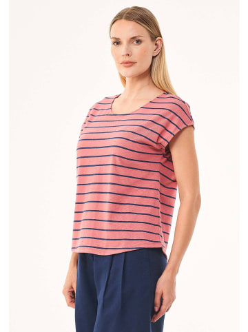 Organication T-Shirt "WOR13342" in Wüstenrosé/Navy