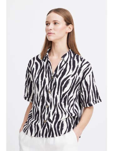 b. young Kurzarmhemd BYFALAKKA Relaxed fit in Black Animal Mix