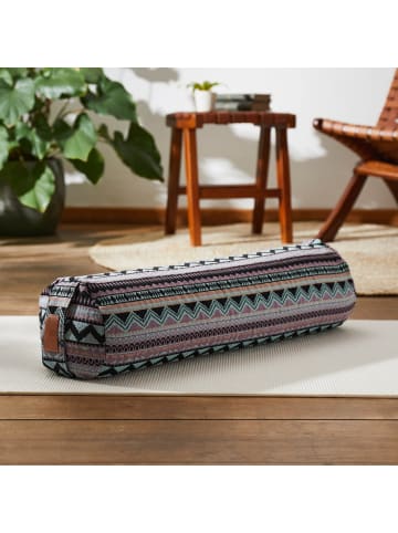 DoYourFitness Yoga-Bolster Tarik gefüllt Dinkelspelz rund Style 12 Bunt