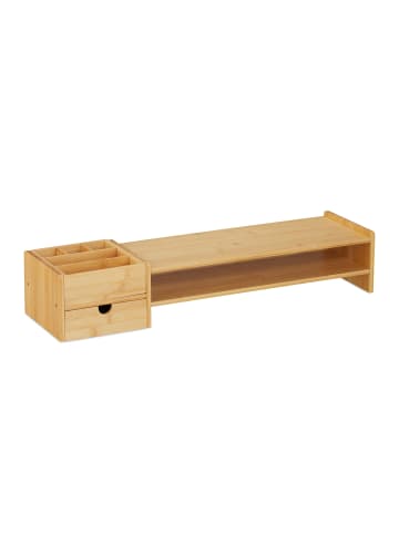 relaxdays Monitorständer in Natur - (B)70 x (H)13 x (T)19 cm