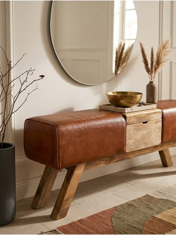 KADIMA DESIGN Turnbock | Echtleder, 120x29x53cm, Braun, Aufbewahrung