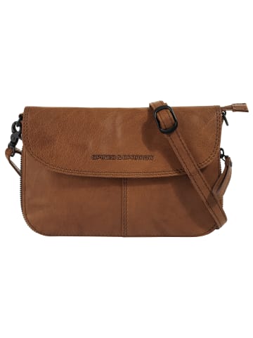 SPIKES & SPARROW Umhängetasche echt Leder in cognac