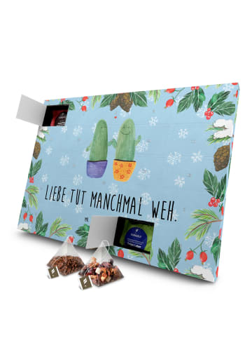 Mr. & Mrs. Panda Tee Adventskalender Kaktus Liebe mit Spruch in Eisblau